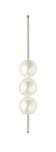 STAPLE WITH 3 PEARLS - WHITE GOLD