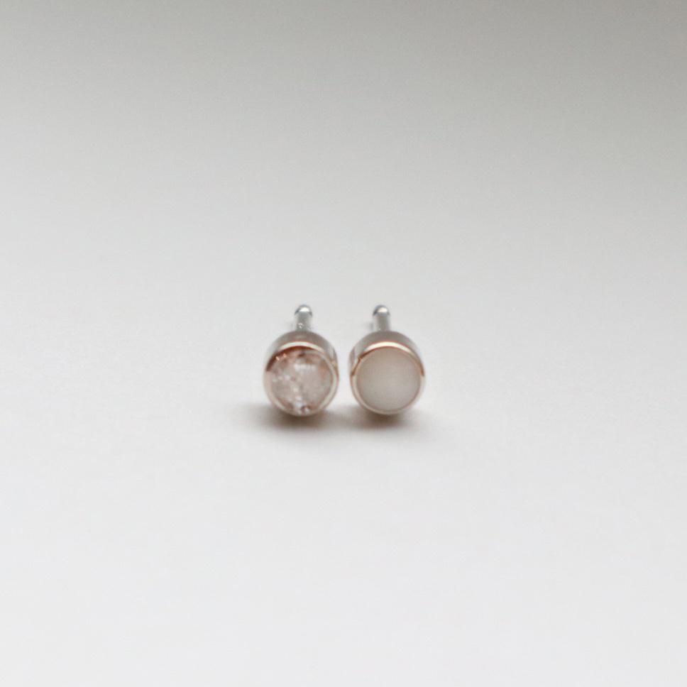 BEZEL EARRINGS - OPAL