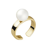 Load image into Gallery viewer, CUFF RING WITH PEARL - YELLOW GOLD