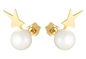 STAR WITH PEARL - YELLOW GOLD