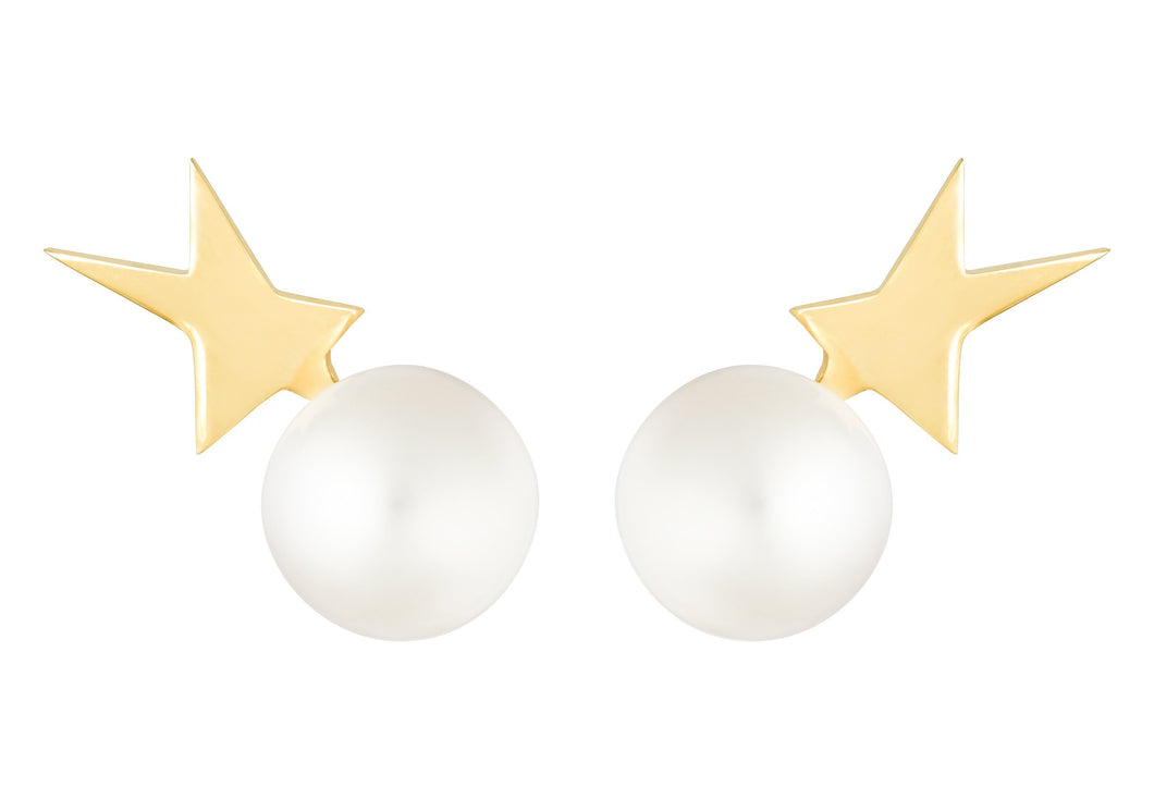 STAR WITH PEARL - YELLOW GOLD