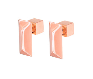 RECTANGLE STUDS - ROSE GOLD