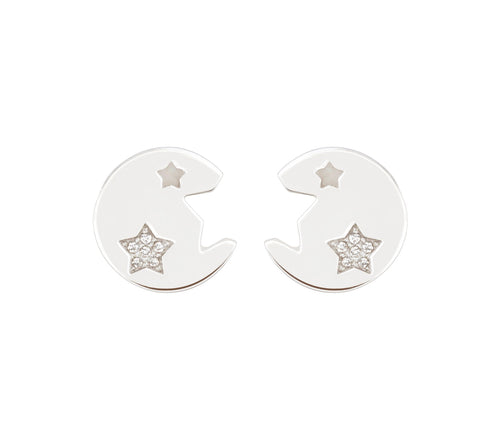 STAR THUMBTACK DIAMOND STUDS - WHITE GOLD