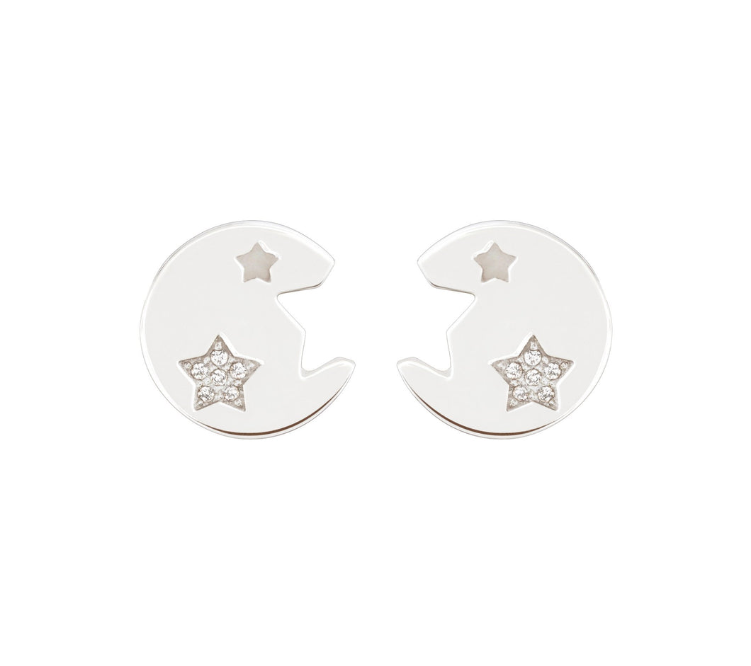 STAR THUMBTACK DIAMOND STUDS - WHITE GOLD