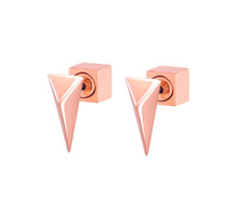 Load image into Gallery viewer, TRIANGLE STUDS - ROSE GOLD