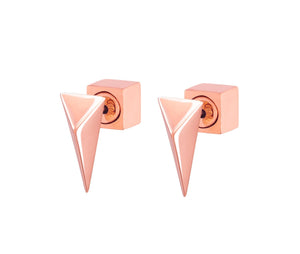 TRIANGLE STUDS - ROSE GOLD